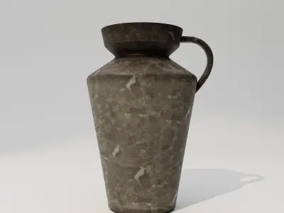 Elegant Ceramic Clay Vase Low-poly 3D model