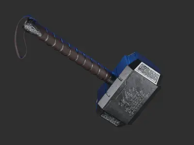 Mjolnir - Thor Hammer - Ready to print 3d model 3D print model Low-poly 3D model
