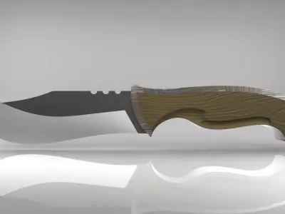 Knife with wooden handle 3D model purchase