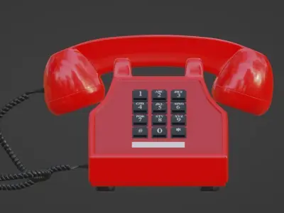 Retro Red Phone 3D model