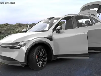 Zeekr 7X Modern Pearl White Crossover Rigged for Cinema 4D 3D model
