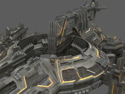 Next generation spaceship spacecraft Low-poly 3D model
