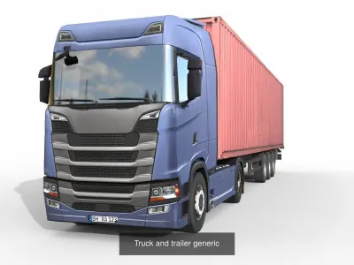 Trucks And Trailers 3D Model Pack by seki