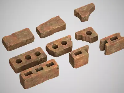 Bricks Low-poly 3D model buy