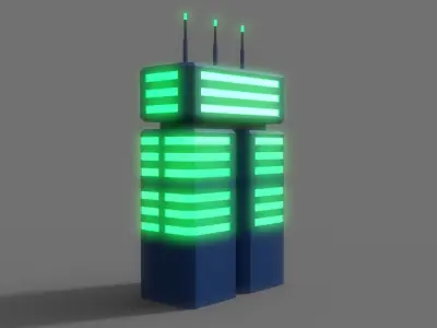 PBR Sci-Fi Building A36 Low-poly 3D model