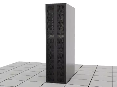 Lowpoly Data Center Server Room  Visualization Scene Low-poly 3D model