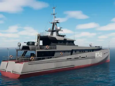 RT43 - Rescue Tactical - Ship - Millitary Vessel Low-poly 3D model
