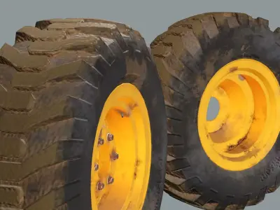 Truck Wheel Low-poly 3D Model Low-poly 3D model
