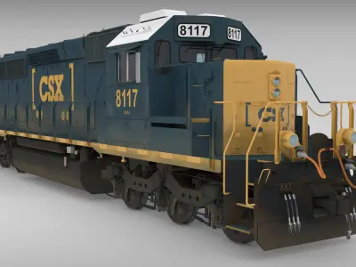 Locomotive SD40-2 CSX YN3b 3D model