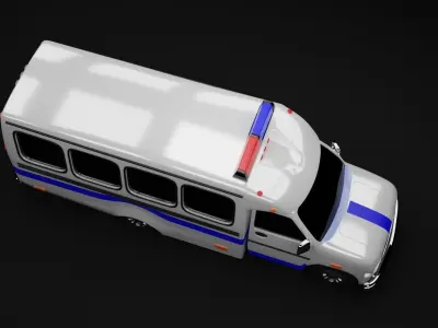 ambulance model vehicle Low-poly 3D model