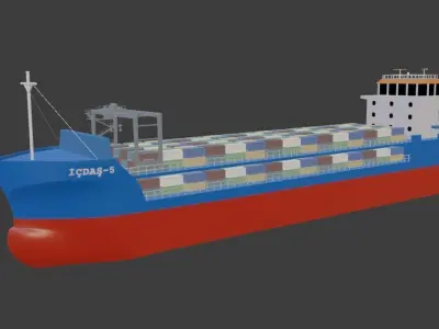 ICDAS-1 COMMERCIAL BUSINESS CONTAINER SHIP 3D model