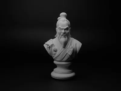 Chinese Kung Fu Master Bust Chess 3D print model get