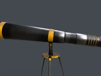 Stylized Telescope V1 - 02 Low-poly 3D model