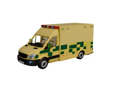 Modern Generic Ambulance Emergency Response Vehicle 04 3D model