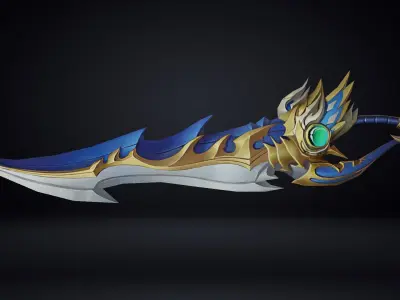 Futuristic Sword Low-poly 3D model 30