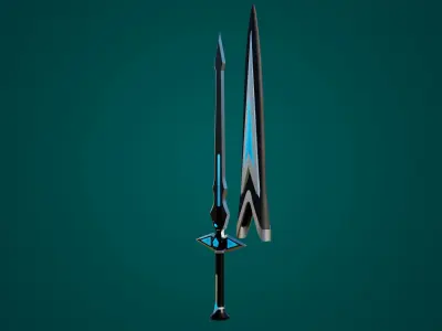 Fantasy Sword 04 PBR Unity UE Arnold V-Ray Textures Low-poly 3D model