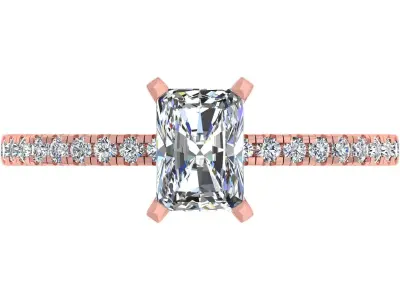 Radiant Stone Engagement Ring 3D print model