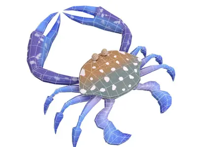 Flower Crab Animated  Low-poly 3D model