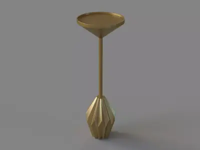 Faceted Brass Drink Table Antique Brass 3D model