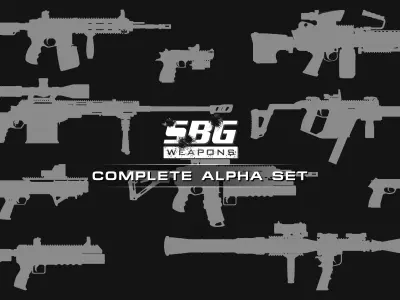 SBG Weapons - Complete Set Low-poly 3D model
