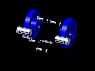 Rigid Flange Coupling 3D CAD Model 3D print model