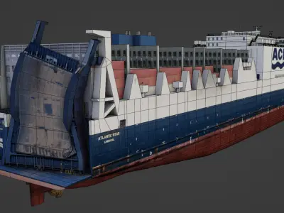 Ro-Ro Container Carrier ATLANTIC STAR Low-poly 3D model
