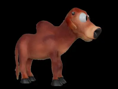 Calf a young brown cattle  3D model