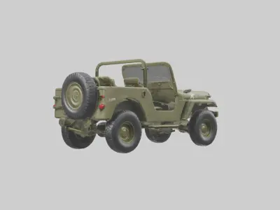Military Jeep model Low-poly 3D model