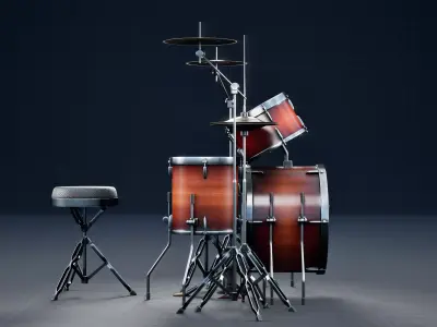 Drumset Low-poly 3D model