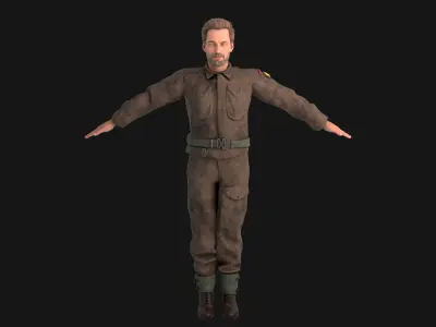 WW2  Soldier  Rigged Low-poly 3D model