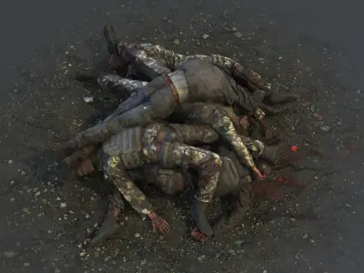 Pile of Fallen Soldiers Low-poly 3D model