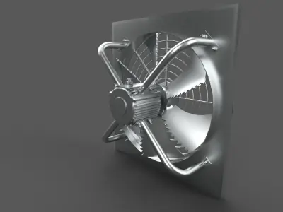 Industrial Fan Low-poly 3D model purchase