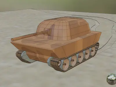 game tank 3d model Low-poly 3D model