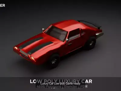 4 Sports car Low-Poly Game-ready 3D Model Pack