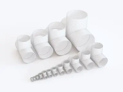 Copper pipe tee 3D model