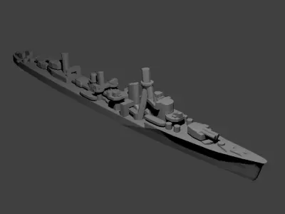Japanese Yugumo Class Destroyer Warship 3D print model