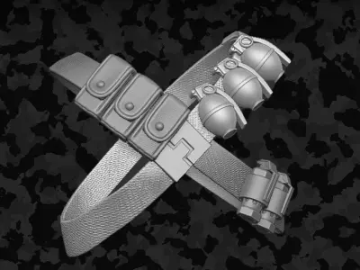 Saboteur Bandolier Kit for Action Figures 3D print model