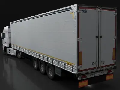 Mercedes Benz Actros Low-poly 3D model