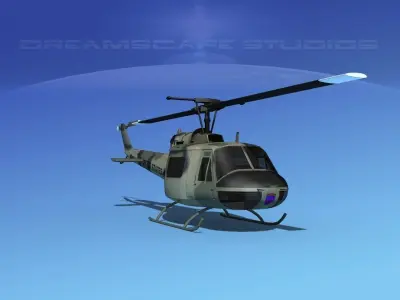 Bell UH-1B Iroquois US Army SF 3D model
