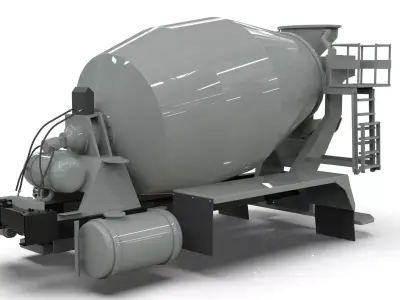 Beck Concrete Mixer Equipment 3D Model  BLENDER Low-poly 3D model