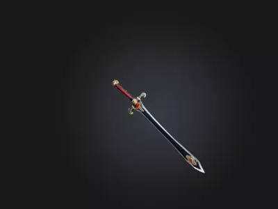 Custom Ceremonial Sword Low-poly 3D model