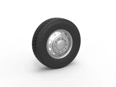 10 Triangular Hole Front wheel of semi truck Scale 1 to 25 3D print model