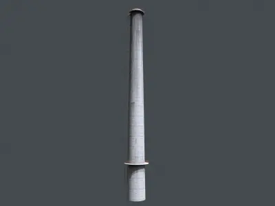 Industrial Chimney Smoke Stack Low-poly 3D model