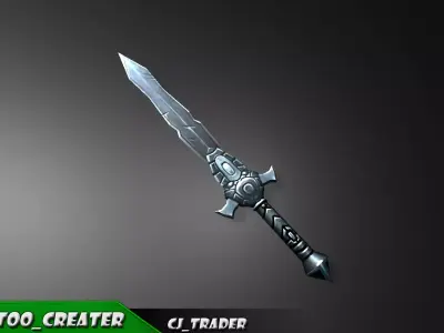 Low-Poly Fantasy Sword 3D Model Low-poly 3D model