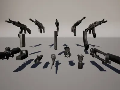 Photo-realistic Weapons For Games Low-poly 3D model