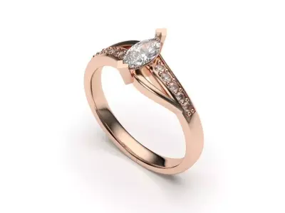 solitaire with ring sizes  7 part S9 3D print model