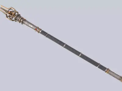 Sacred scepter Low-poly 3D model