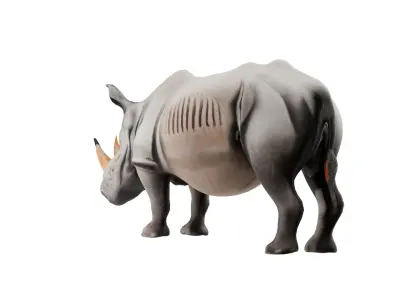 Realistic Rhino 3D Model-low poly model game ready Low-poly 3D model