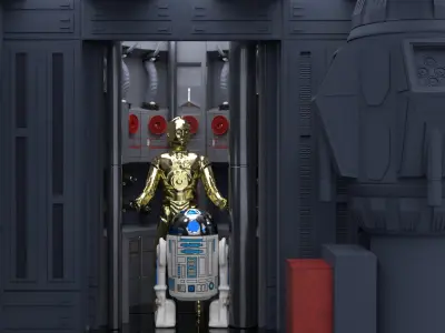 Set 3 - Docking bay Command Office 1-18 scale Kenner Hasbro 3D print model