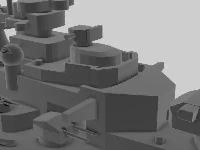 KMS Bismarck - Model for small scale printing 3D print model